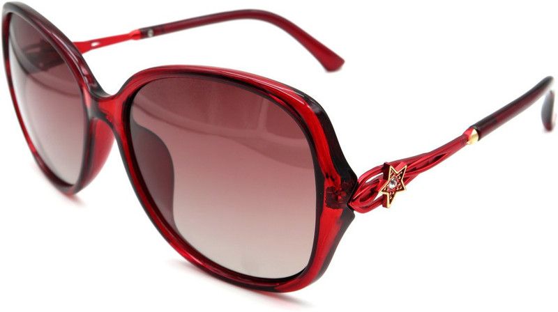 Polarized Butterfly Sunglasses (Free Size)  (For Women, Golden)