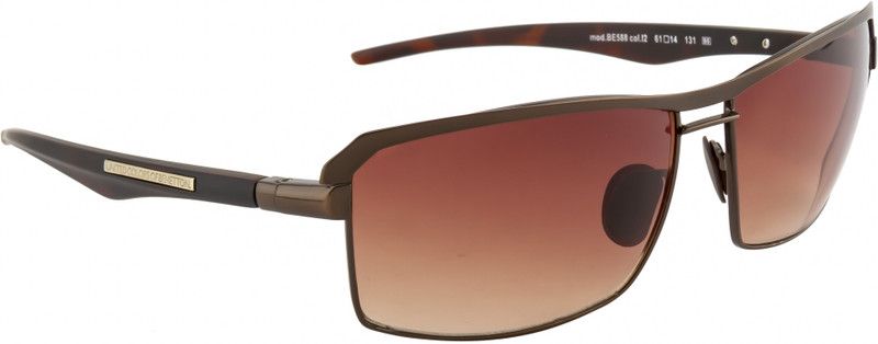 Gradient Wrap-around Sunglasses (61)  (For Men & Women, Brown)