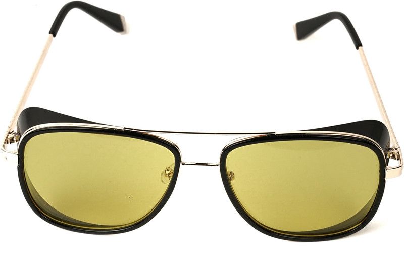 UV Protection, Gradient Butterfly, Round Sunglasses (Free Size)  (For Men, Yellow)