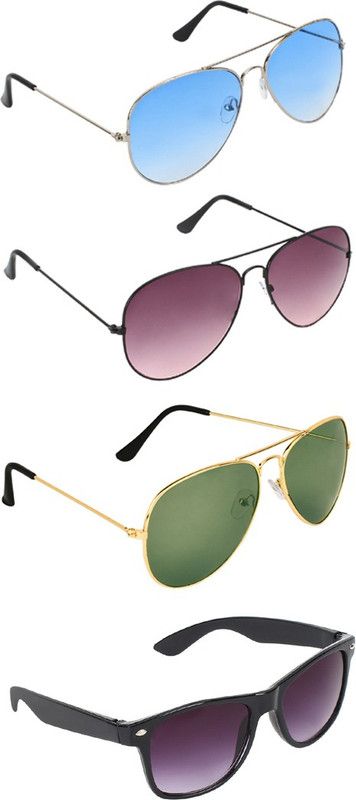 Gradient, UV Protection Aviator, Aviator, Aviator, Wayfarer Sunglasses (55)  (For Men & Women, Blue, Brown, Green, Black)
