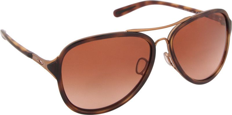KICKBACK Oval Sunglass  (For Men & Women, Brown)