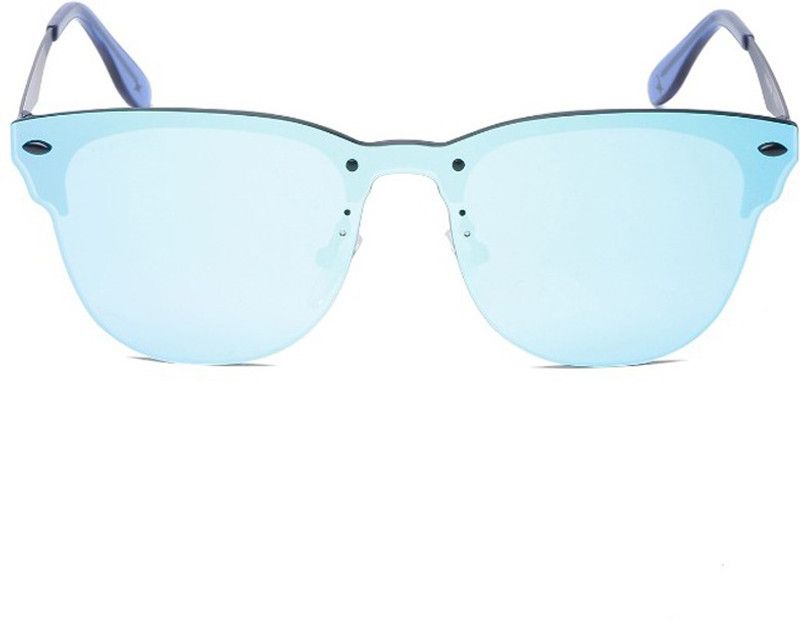 Mirrored Clubmaster Sunglasses (Free Size)  (For Men, Black)