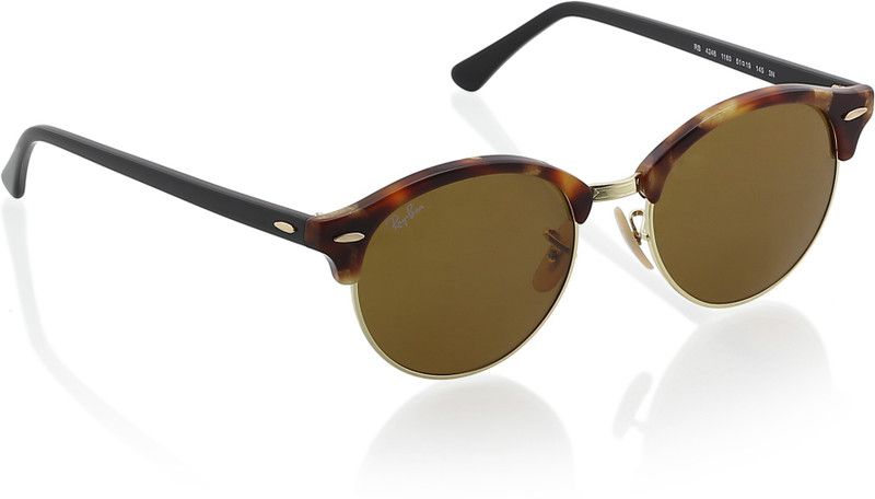 UV Protection Clubmaster Sunglasses (51)  (For Men & Women, Brown)