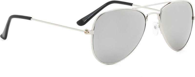 Mirrored Aviator Sunglasses (Free Size)  (For Boys & Girls, Silver)