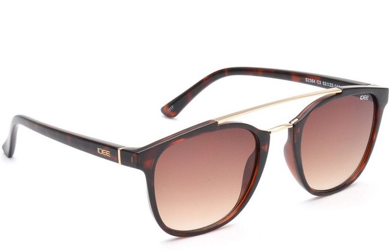 Gradient Rectangular Sunglasses (52)  (For Men, Brown)