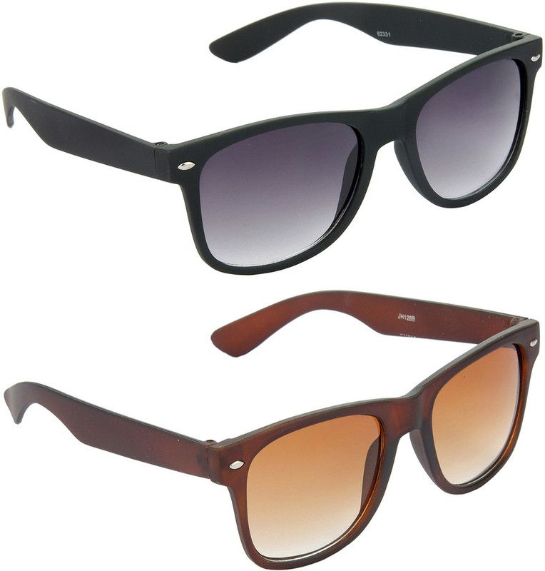 Gradient, Mirrored, UV Protection Wayfarer Sunglasses (Free Size)  (For Men & Women, Grey, Brown)