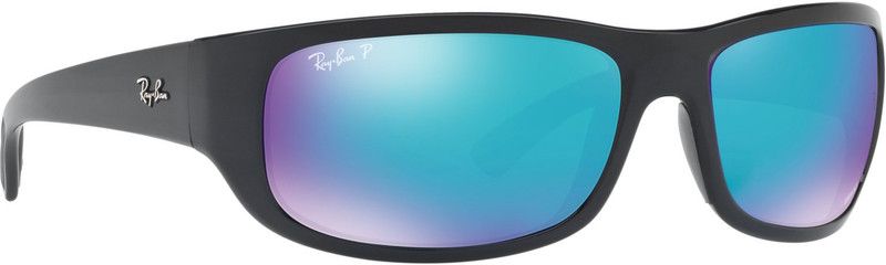 Polarized Rectangular Sunglasses (64)  (For Men, Green)