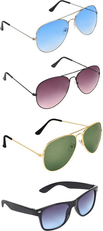 Gradient, UV Protection Aviator, Aviator, Aviator, Wayfarer Sunglasses (55)  (For Men & Women, Blue, Brown, Green, Blue)