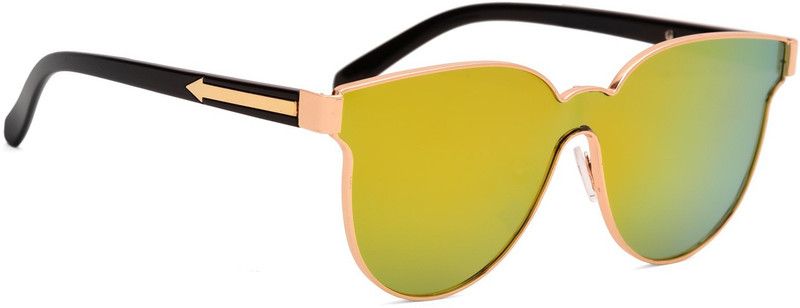 Mirrored Round Sunglasses (58)  (For Women, Red)