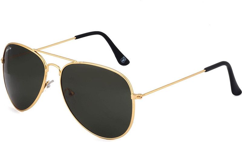 Mirrored Aviator Sunglasses (Free Size)  (For Men, Black, Golden)
