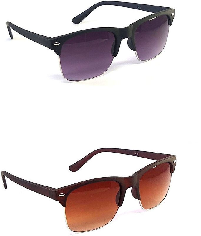 UV Protection, Gradient, Riding Glasses Wayfarer Sunglasses (Free Size)  (For Men & Women, Black, Brown)
