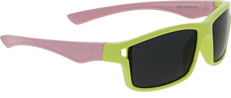 Polarized, UV Protection Rectangular Sunglasses (45)  (For Boys, Grey)
