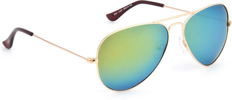 Mirrored Aviator Sunglasses (Free Size)  (For Men & Women, Grey, Green)