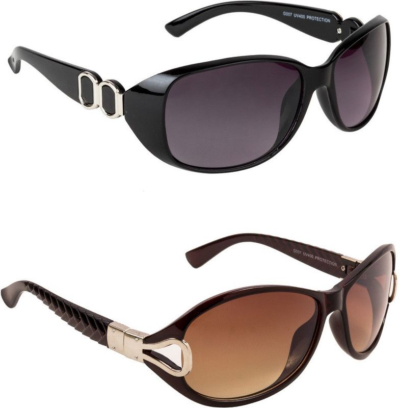 UV Protection, Riding Glasses, Gradient Wrap-around, Butterfly, Oval, Over-sized Sunglasses (Free Size)  (For Women, Violet)