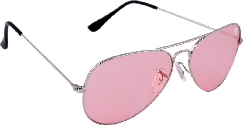 Aviator Sunglasses (Free Size)  (For Women, Pink, Silver)