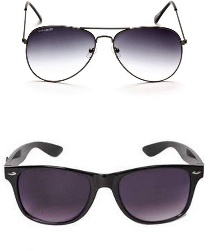 UV Protection Aviator, Wayfarer Sunglasses (Free Size)  (For Men & Women, Black)