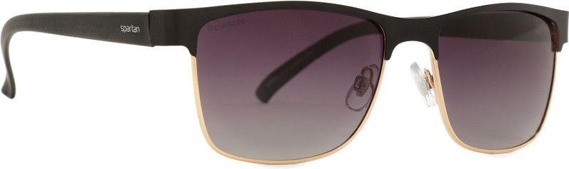 Polarized, Gradient, UV Protection Clubmaster Sunglasses (57)  (For Men & Women, Grey)