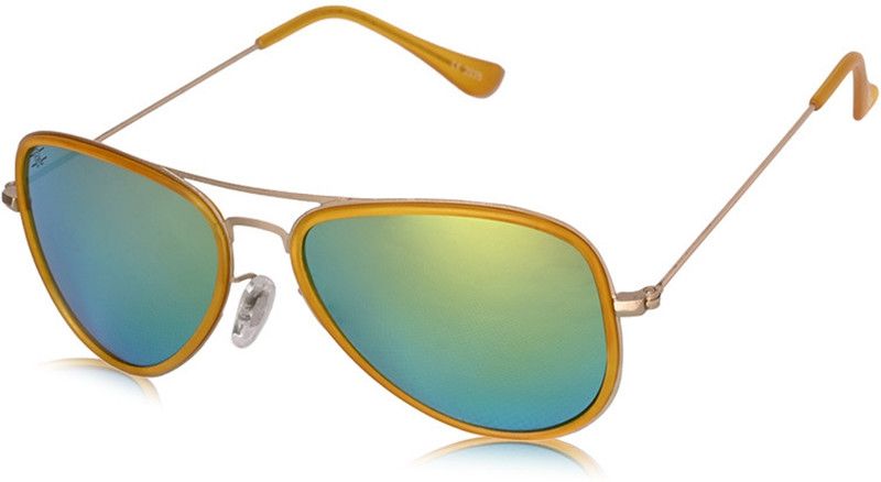 UV Protection Aviator Sunglasses (Free Size)  (For Men & Women, Golden, Green)