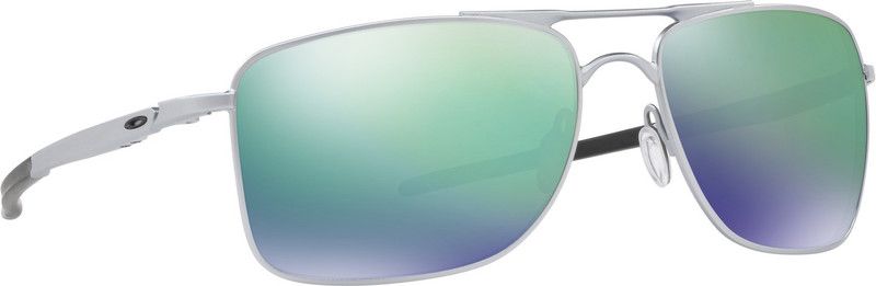GAUGE 8 Rectangular Sunglass  (For Men, Silver)