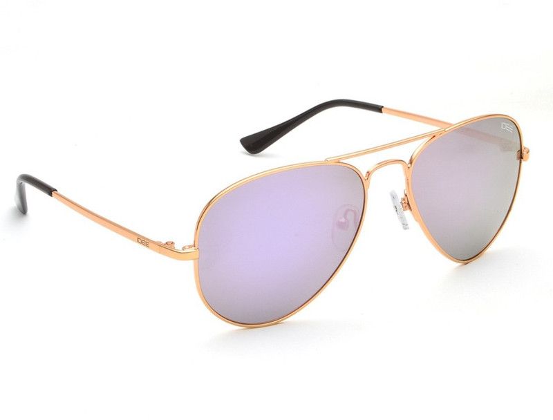 Mirrored Aviator Sunglasses (57)  (For Men & Women, Violet)