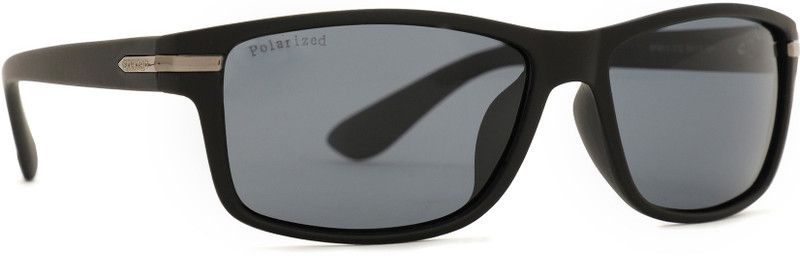 Polarized Rectangular Sunglasses (59)  (For Men & Women, Grey)