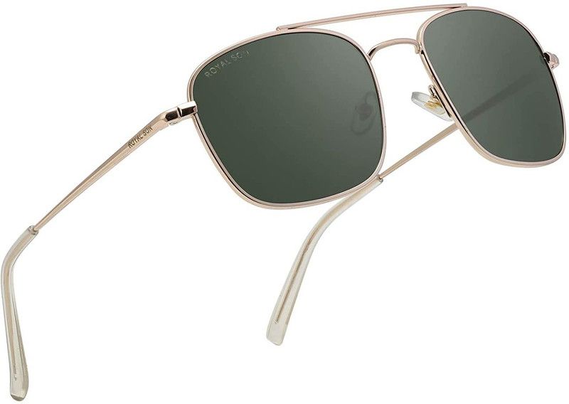 UV Protection Rectangular, Retro Square Sunglasses (Free Size)  (For Men & Women, Green)