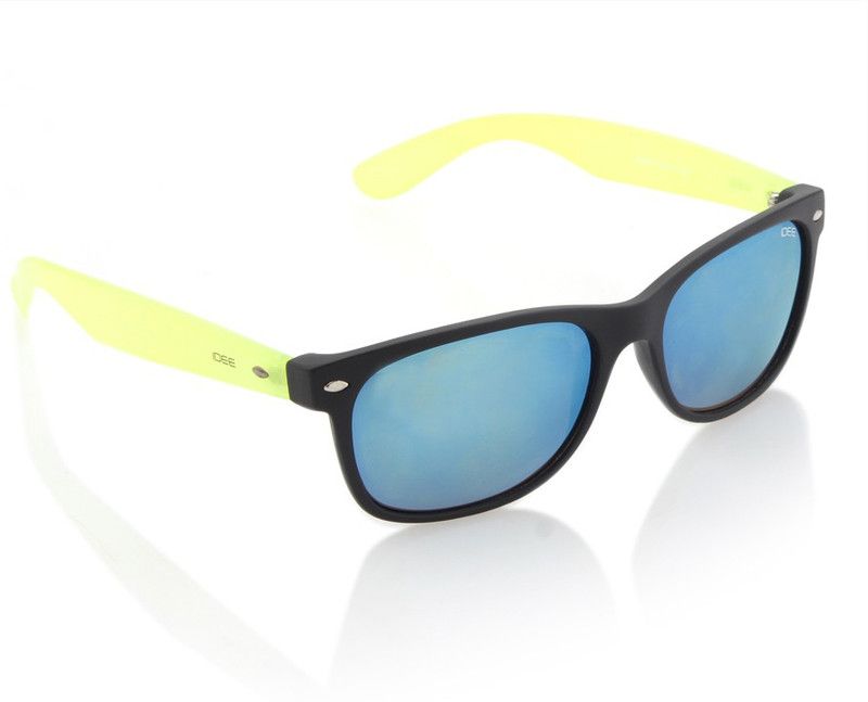Mirrored Wayfarer Sunglasses (54)  (For Men & Women, Blue)