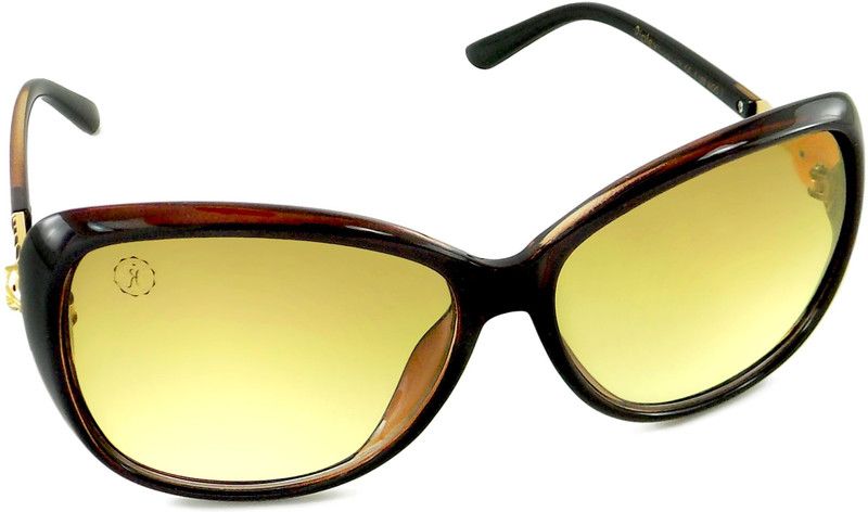 Gradient Rectangular Sunglasses (Free Size)  (For Women, Yellow)