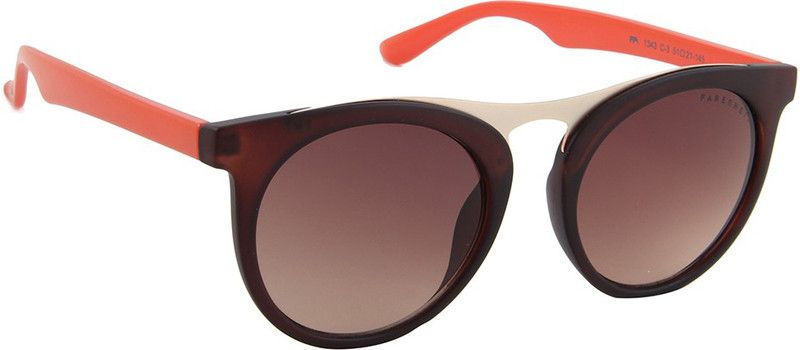 Gradient, UV Protection Round Sunglasses (53)  (For Men, Brown)
