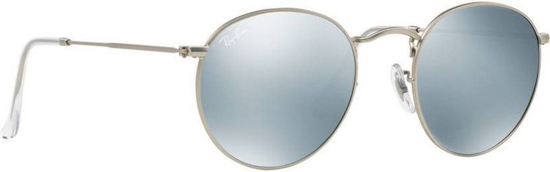 Mirrored Round Sunglasses (50)  (For Men, Silver)