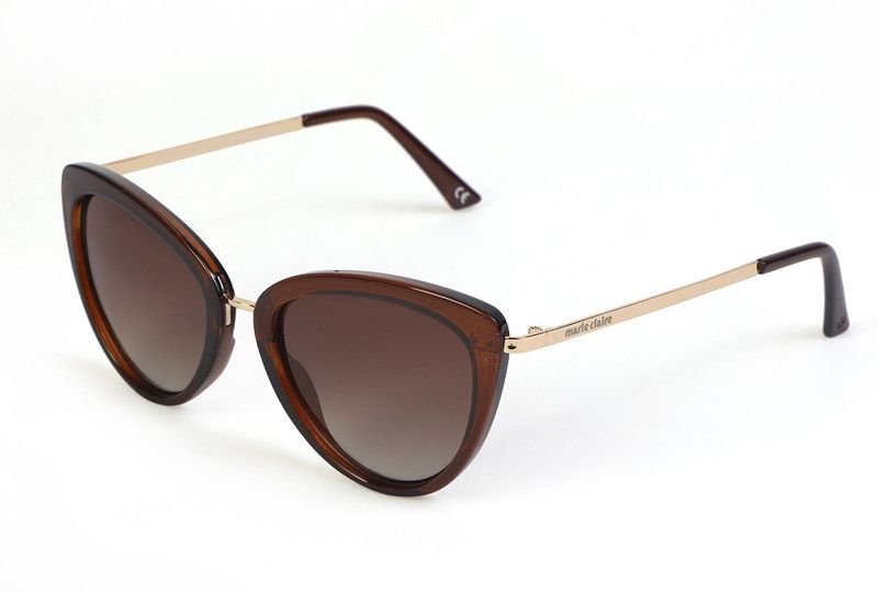 Gradient, Polarized, UV Protection Cat-eye Sunglasses (Free Size)  (For Women, Brown)