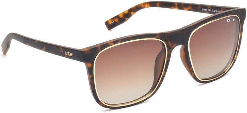 Polarized Rectangular Sunglasses (54)  (For Men & Women, Brown)