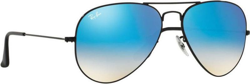 Mirrored Aviator Sunglasses (58)  (For Men, Blue)