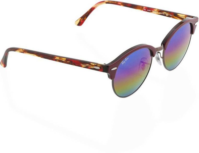 Mirrored Clubmaster Sunglasses (51)  (For Men & Women, Silver)