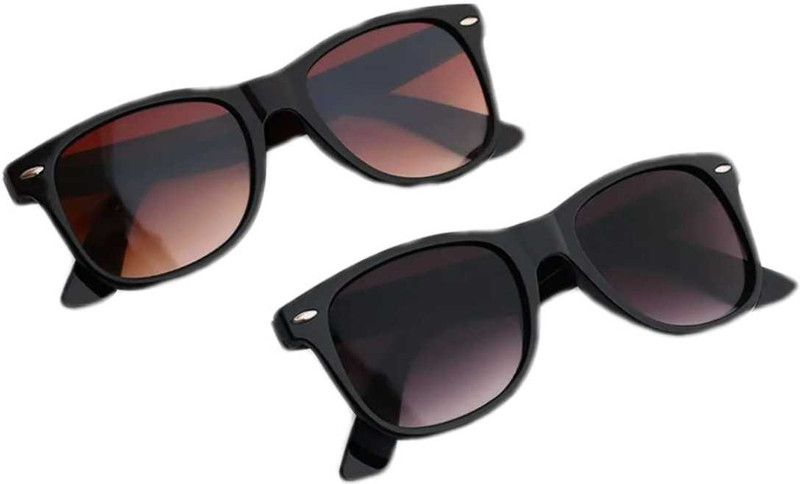 Rectangular Sunglasses  (For Boys & Girls, Black, Brown)