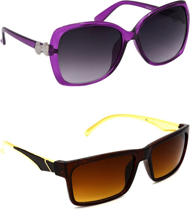 UV Protection, Gradient Over-sized Sunglasses (58)  (For Men & Women, Brown, Black)