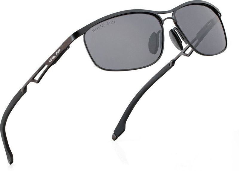 UV Protection, Polarized Wrap-around, Sports Sunglasses (52)  (For Men, Black)