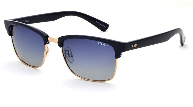 Polarized Rectangular Sunglasses (54)  (For Men, Blue)