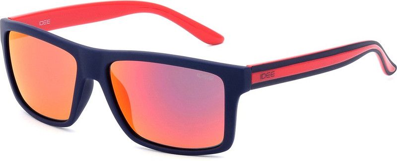Mirrored, UV Protection Rectangular Sunglasses (56)  (For Men, Red)