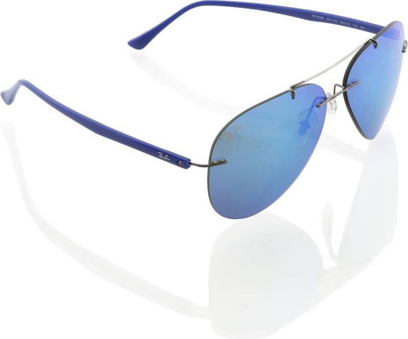 Mirrored, UV Protection Aviator Sunglasses (59)  (For Men & Women, Blue)