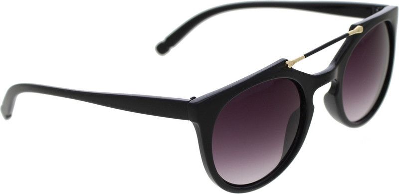 Polarized, UV Protection Round Sunglasses (43)  (For Men, Black)