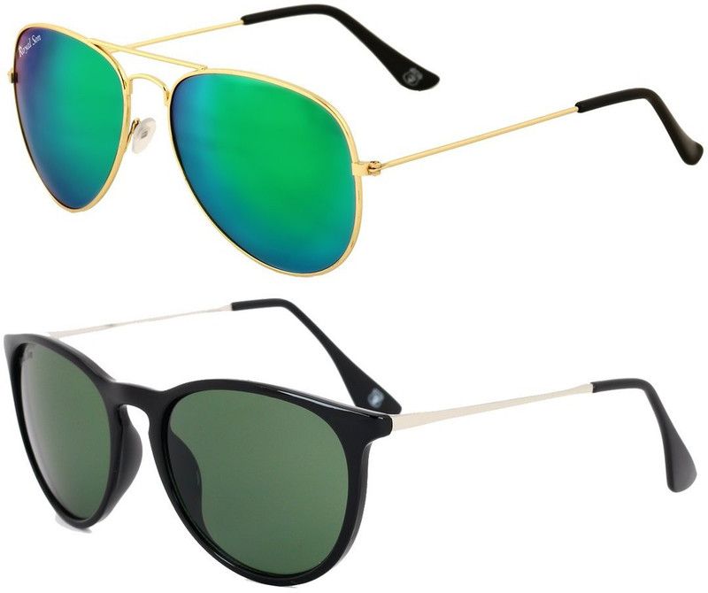 UV Protection Aviator Sunglasses (Free Size)  (For Men & Women, Green, Green)