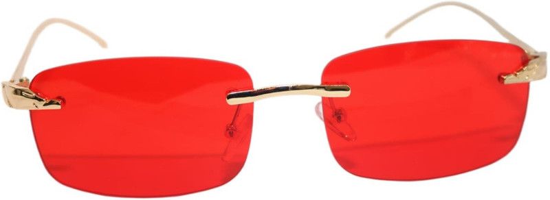 UV Protection Rectangular Sunglasses (Free Size)  (For Women, Red)