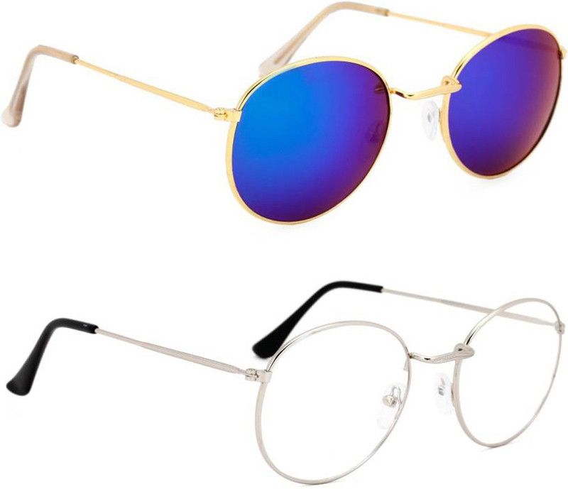 UV Protection, Mirrored Oval Sunglasses (50)  (For Boys & Girls, Green, Clear)