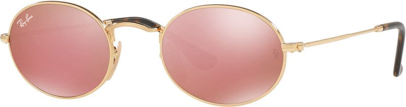 Mirrored Oval Sunglasses (51)  (For Men & Women, Pink)
