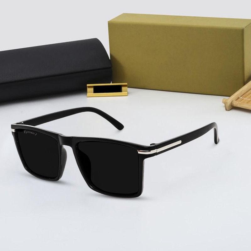 Polarized, UV Protection, Toughened Glass Lens, Gradient, Others Wayfarer, Rectangular Sunglasses (Free Size)  (For Men & Women, Black)