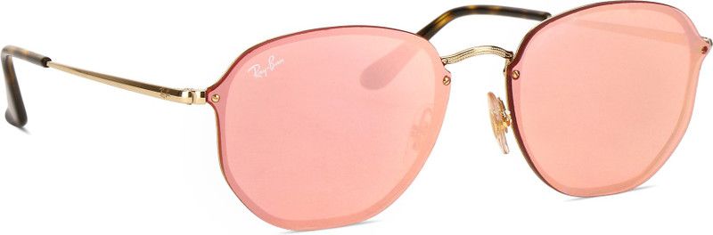 Mirrored Retro Square Sunglasses (58)  (For Men & Women, Pink)