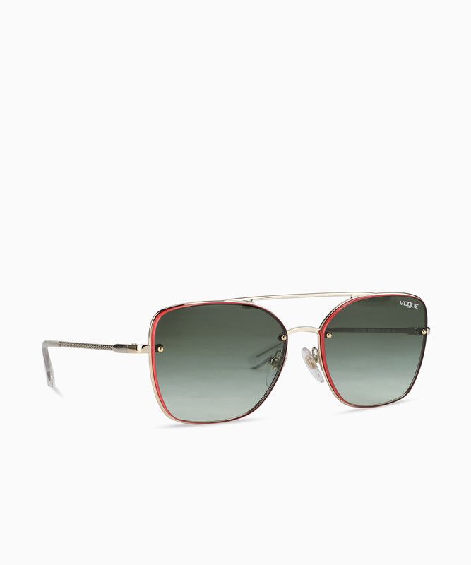 UV Protection Retro Square Sunglasses (56)  (For Women, Green)