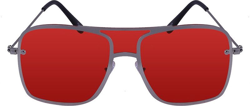 Gradient Rectangular Sunglasses (55)  (For Boys & Girls, Red)