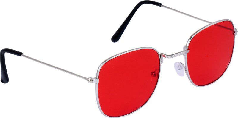 UV Protection Retro Square Sunglasses (Free Size)  (For Men & Women, Red)
